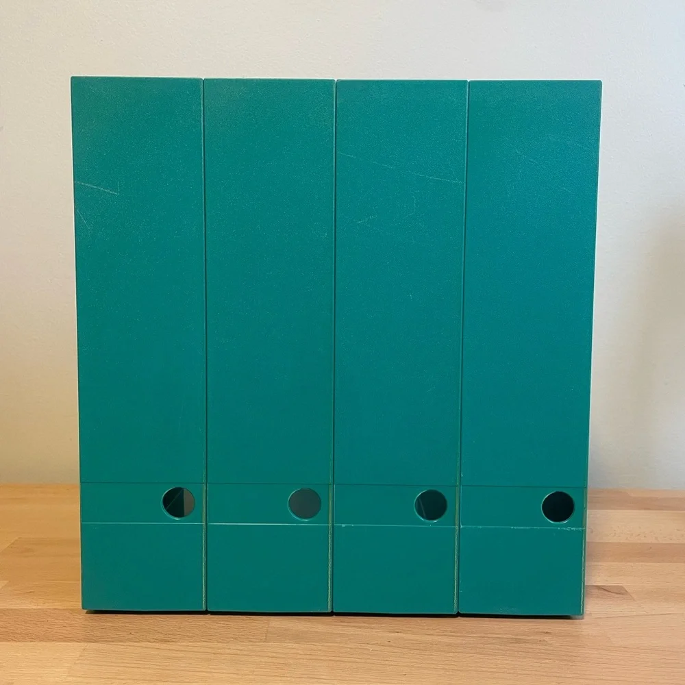 4 Teal Vintage File Holders Document Magazine Organizers “The Classifier” Dek